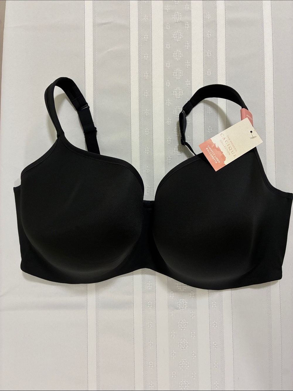 NWT Cacique Black Lightly Lined Balconette Underwire 44DDD